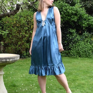 princess polly baby blue dress 2000s See by Chloe Satin Dress. UK 12. Midi, Blue, Petrol. Phoebe Philo Era