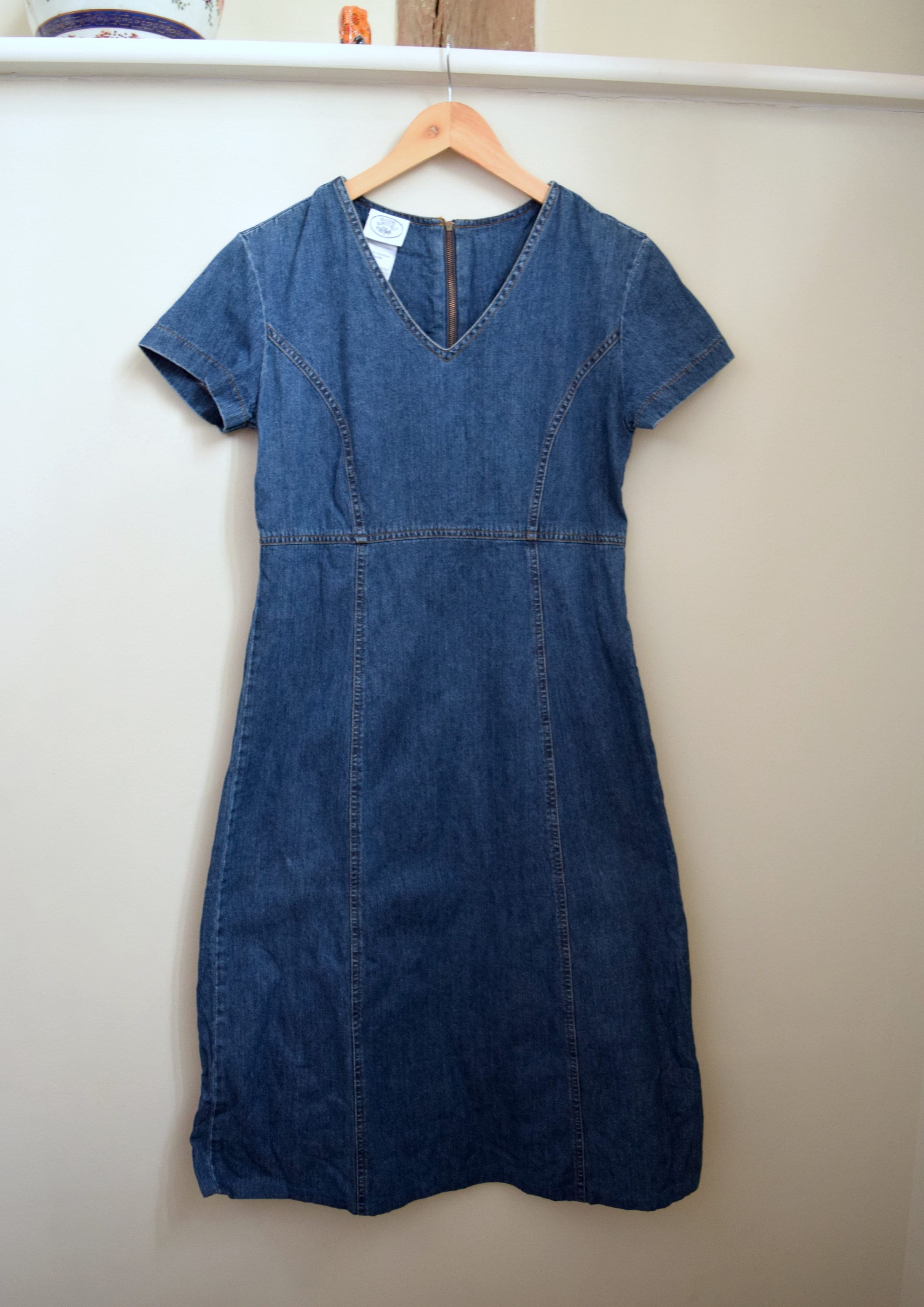 laura ashley denim pinafore dress Laura Ashley Dress 1980s Vintage Denim Pinafore
