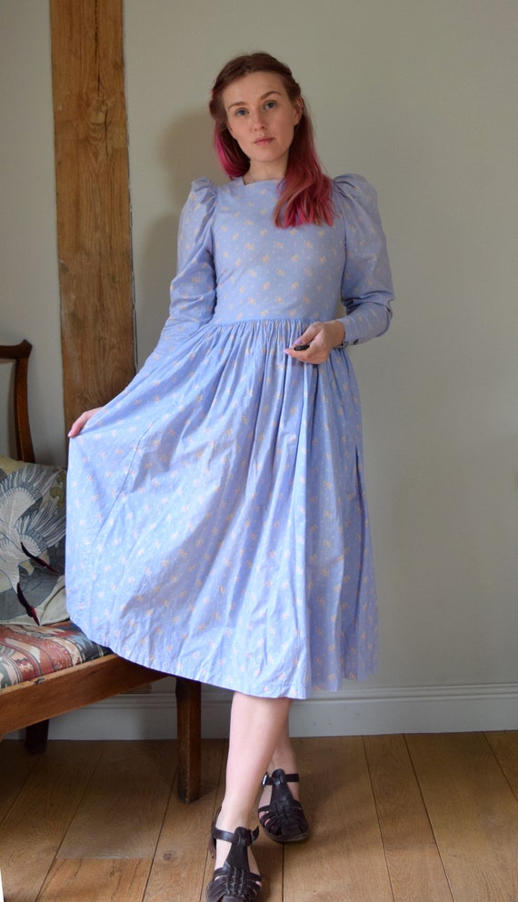 80s Laura Ashley Puff Sleeve Dress. UK size 10 / … - image 2