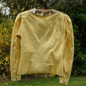 1980s Raw Silk Puff Sleeve Jacket. Small / 33 Chest. Chartreuse image 7