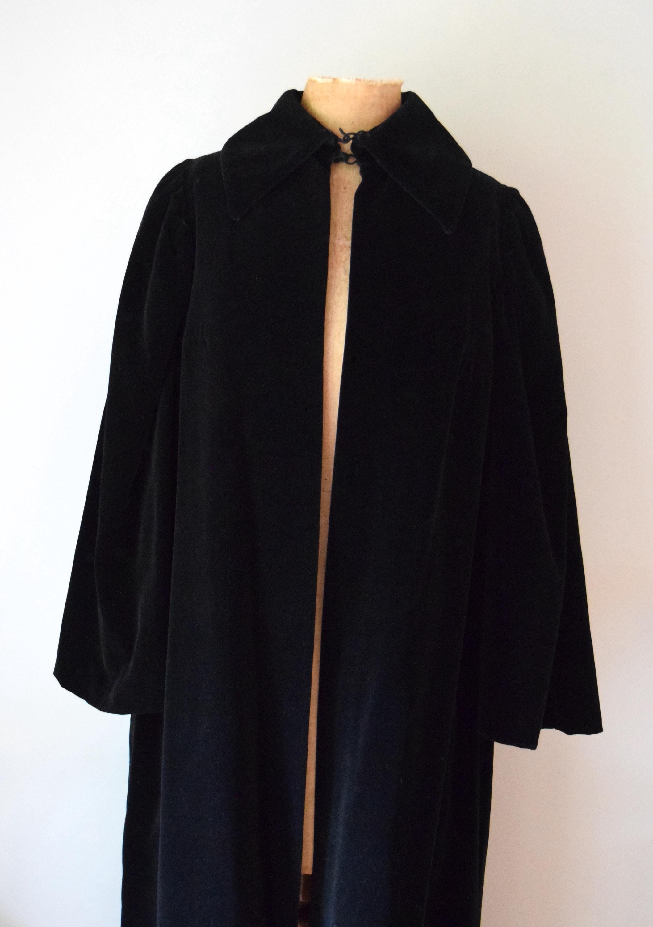 Laura Ashley Black Velvet Cape - Etsy