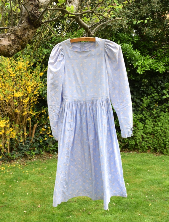 80s Laura Ashley Puff Sleeve Dress. UK size 10 / … - image 5