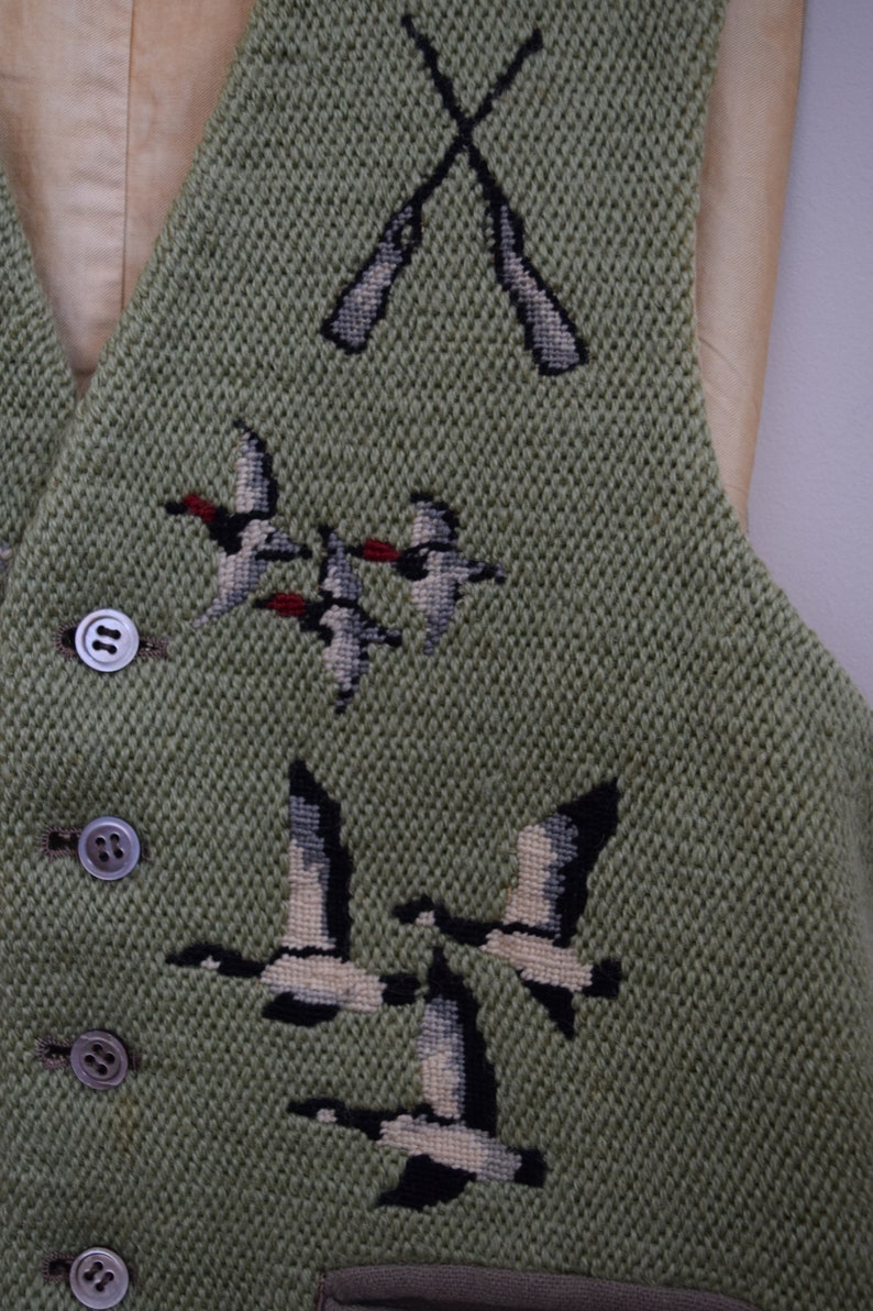 Antique Mens Ivy League Hunting Waistcoat. Arthur M Rosenburg, New Haven . Custom made, 1969, Collegiate image 6