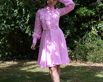 ワンピース RONRON ROUND COLLAR FRILL KANGKANG SHIRT DRESS PINK STRIPE R RONRON ROUND COLLAR FRILL KANGKANG SHIRT DRESS BLUE STRIPE