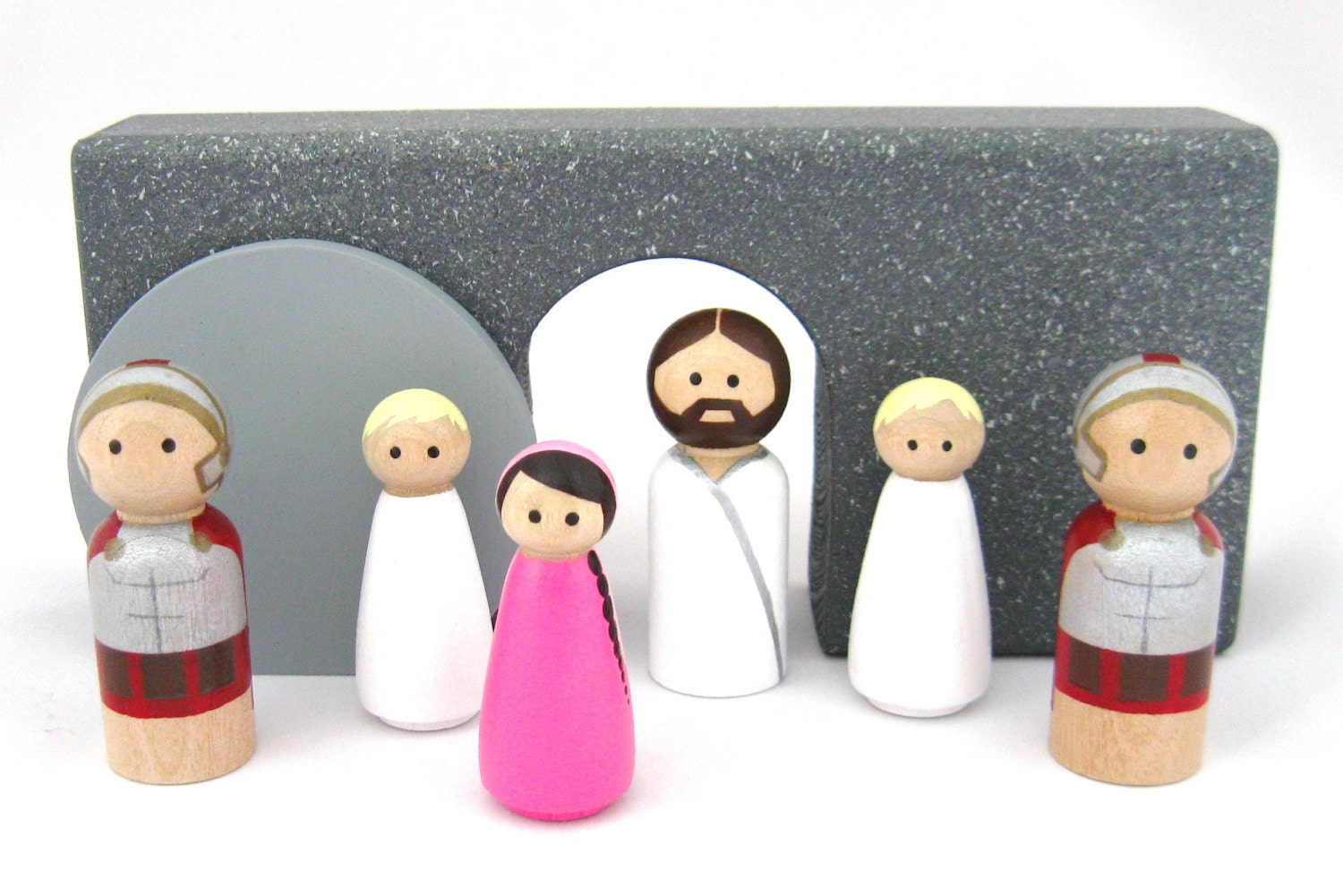 Small Easter Resurrection Creche Peg Doll Set Available in