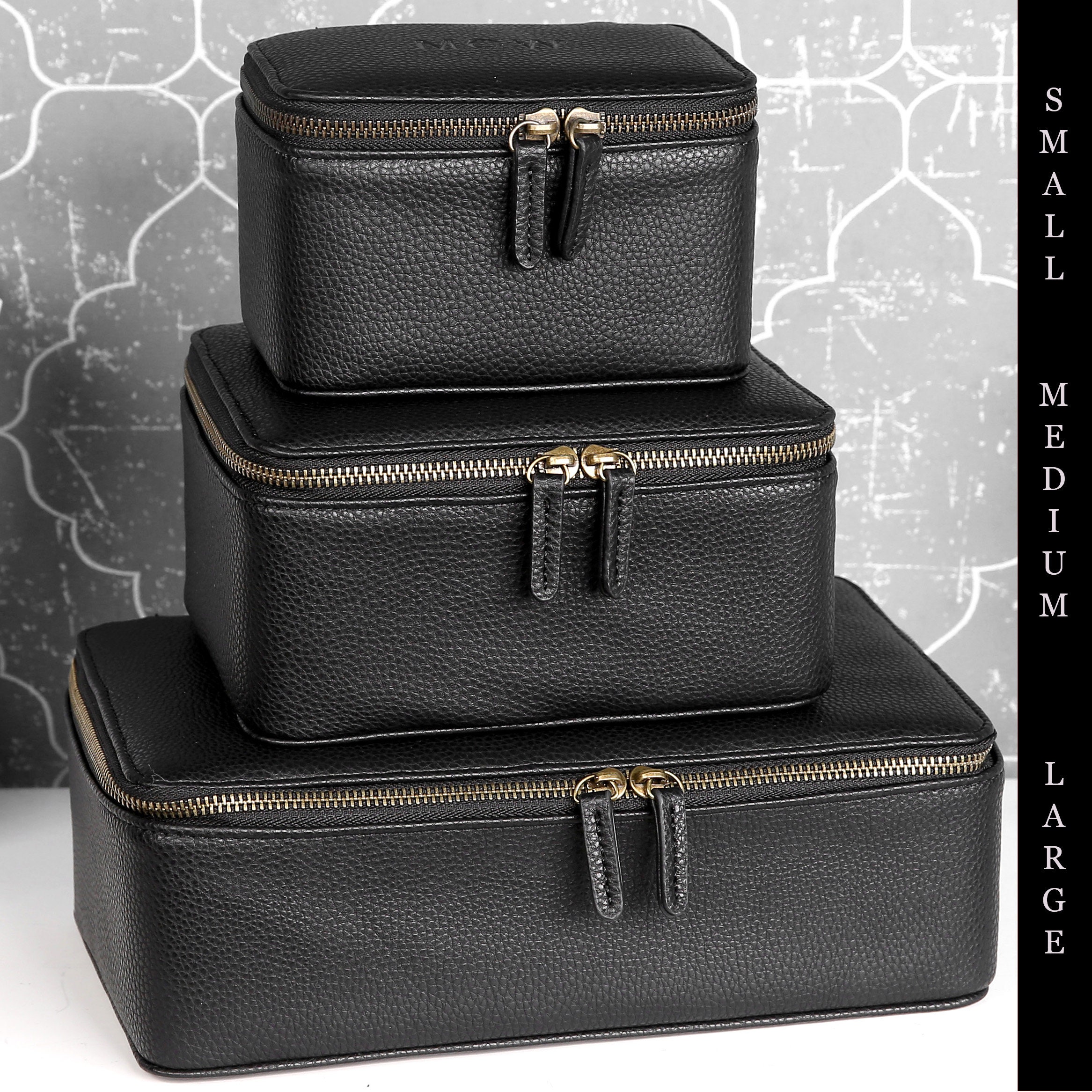 Personalized LARGE Jewelry Case Vegan Leather Necklace Etsy