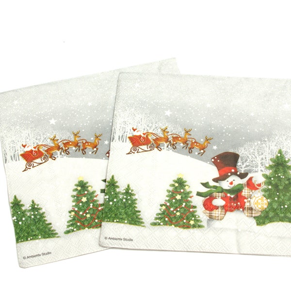 2 Decoupage Napkins | Christmas Decorations | Christmas Paper Napkins | Napkin for Decoupage | Tissue Napkins | Paper Serviette #21