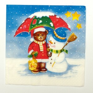2 Natale Decoupage tovaglioli | Tovaglioli di carta 3-ply | Tovaglioli ovatta | Tovaglioli per Decoupage | Decorazioni di Natale | Tovagliolo di carta #082