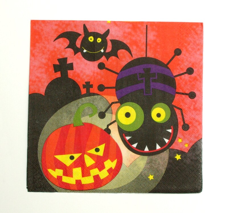 Decoupage napkins Tissue Napkin 2 Decoupage napkins 33x33cm Paper Napkins Scary halloween decorations #019 Napkins for decoupage