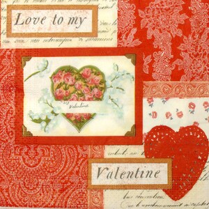 2 Decoupage napkins heart | Paper Napkins | Tissue Napkins | Lunch Servietten | Napkins for Decoupage | Heart Napkins | Lunch napkins #s02