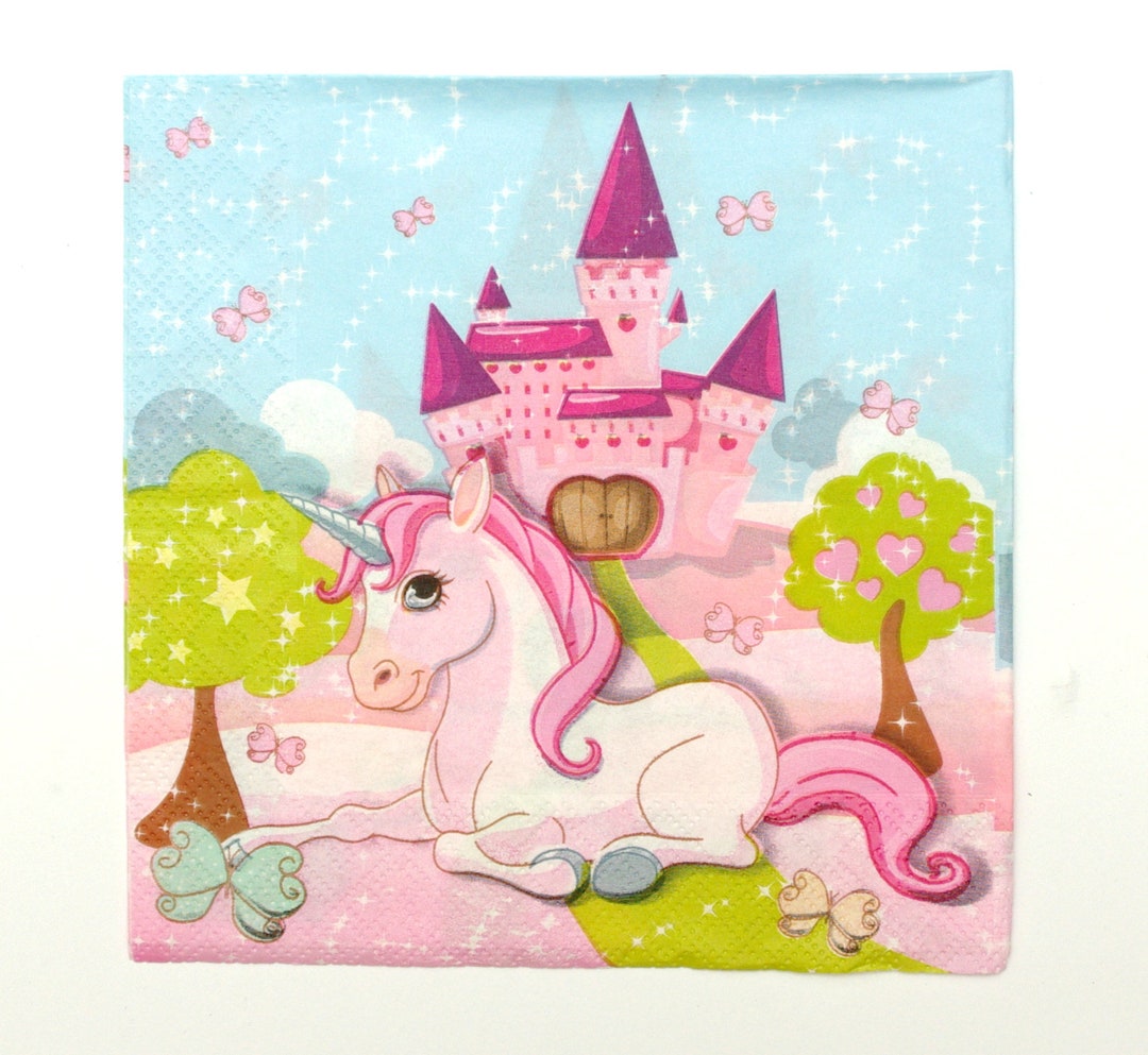 2 Decoupage Napkins Unicorn Paper Napkins Tissue Napkins Etsy