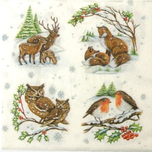2 Decoupage Servietten Winter | Weihnachtsdeko | Weihnachtspapier Servietten | Serviette für Decoupage | Seidenservietten | Papier Serviette #93