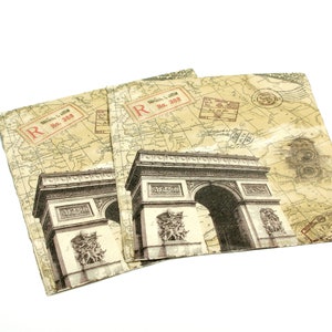2 Decoupage Napkins París / Paper Napkin / Tissue Napkin / Paper Serviette / Napkins for Decoupage / Vintage napkins / Decoupage Paper #p05