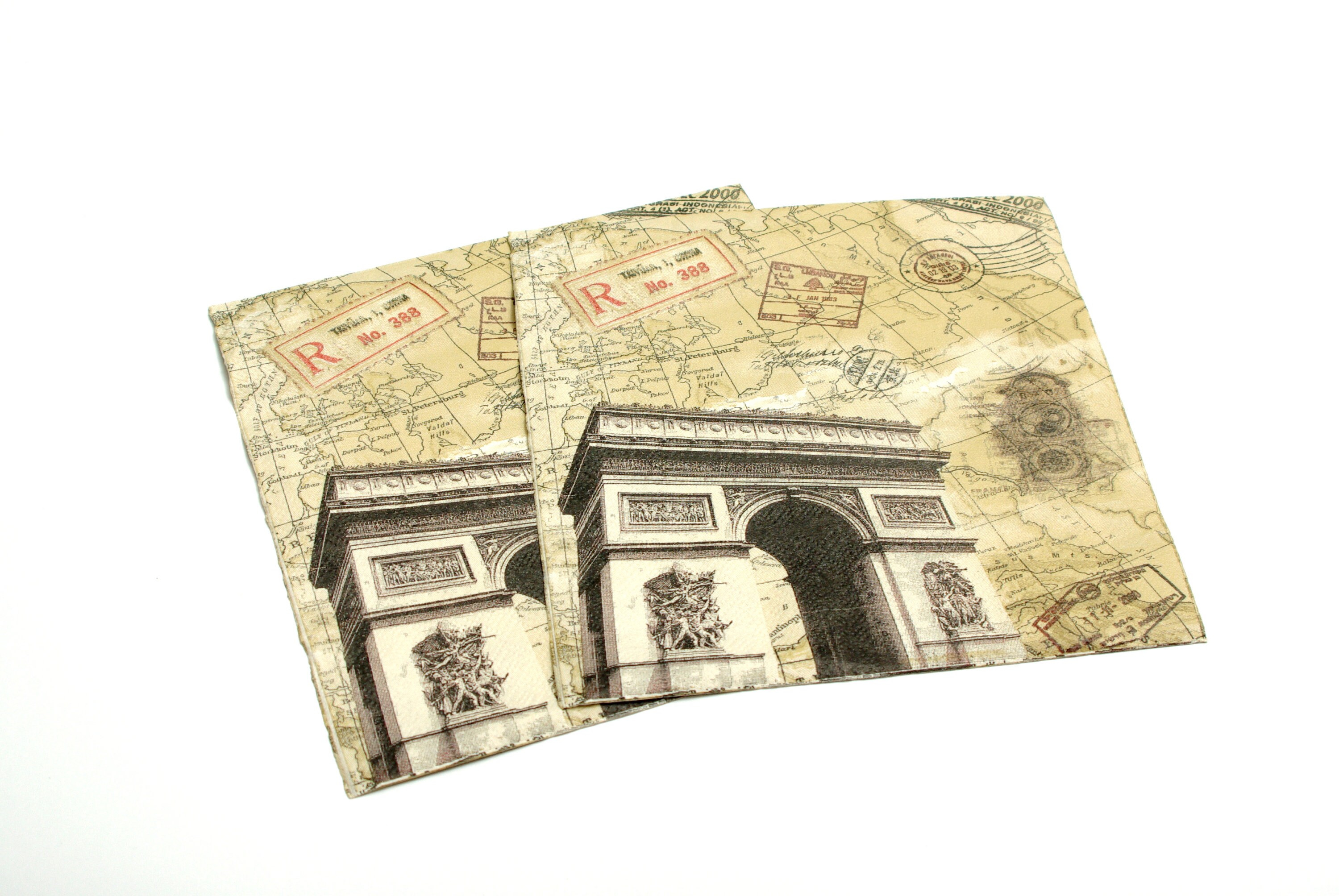 4x serviettes en papier pour découpage Craft-Vintage Collage Paris