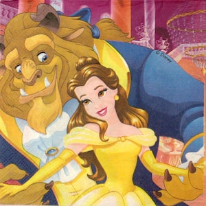 2 Stück Servietten Servietten 33x33cm, 2-lagig, Papierservietten, Tissue Servietten, Serviettentechnik, Scrapbooking, Disney Prinzessin Serviette P02