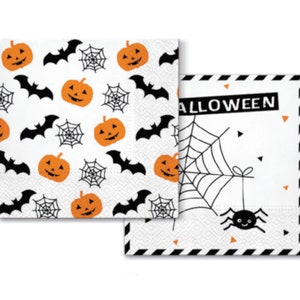 2 Stück Halloween Papier Serviette 33x33cm | Servietten Papier | Gewebe-Serviette | Decoupage Servietten | Hallowen Tischdecke | Halloween Servietten #003