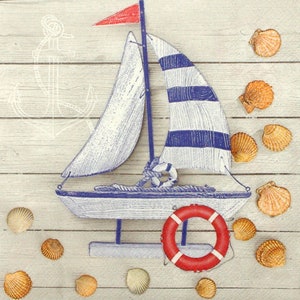 2 Stück Servietten Servietten 33x33cm, 3-lagig, Papierservietten, Tissue Servietten, Serviettentechnik, Scrapbooking, Marine #06