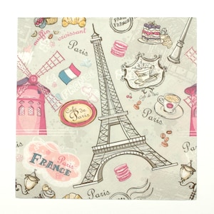 2 Decoupage Napkins París / Paper Napkin / Tissue Napkin / Paper Serviette / Napkins for Decoupage / Vintage napkins / Decoupage Paper #p04