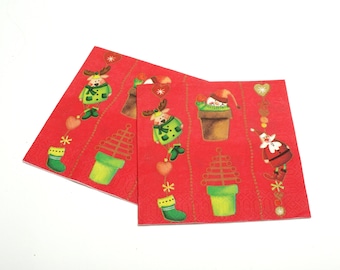 2 Decoupage Napkins | Christmas Decorations | Christmas Paper Napkins | Napkin for Decoupage | Tissue Napkins | Paper Serviette  #056