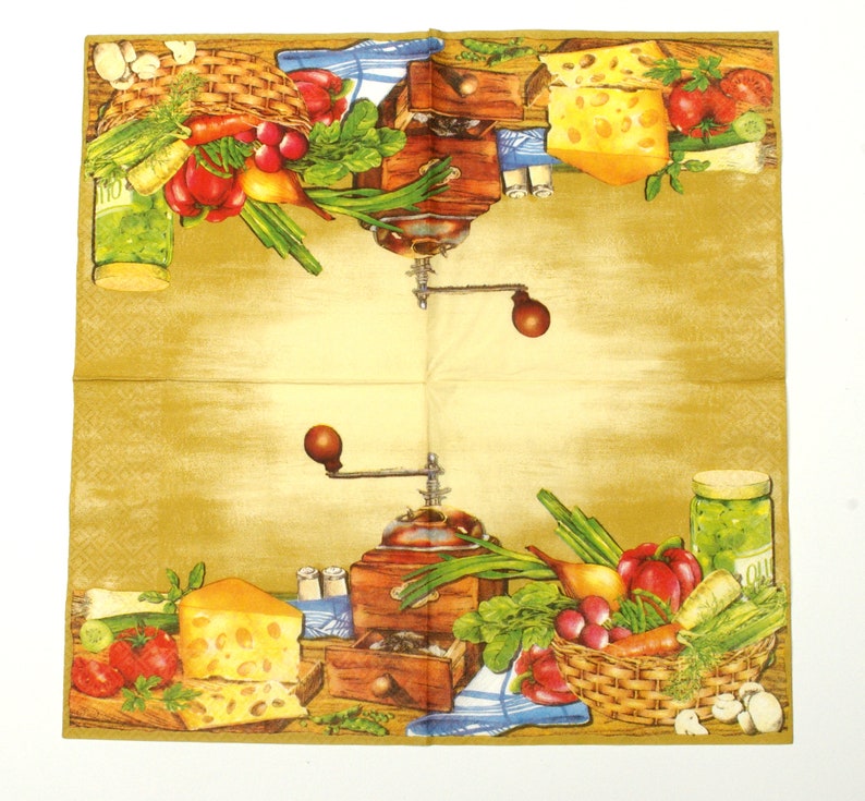 vegetables -728 Kitchen board chalk board 4 Single paper decoupage napkins