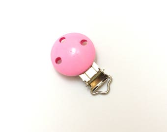 Wooden clip - light pink - 1 pc, baby wooden clip, baby pacifier clip, suspender clip, brown wooden clip
