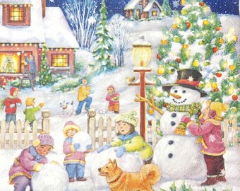 Caspari Caroling Pets Papierservietten – 20 Stück, Dreilagig, Mit Tiermotiven, In Deutschland Gedruckt