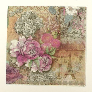 2 Decoupage Napkins París / Paper Napkin / Tissue Napkin / Paper Serviette / Napkins for Decoupage / Vintage napkins / Decoupage Paper #p08