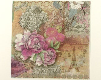 2 découpage serviettes Paris | Serviette en papier | Serviette de table tissu | Serviette en papier | Serviettes pour découpage | Serviettes de table anciennes | Découpage papier #p08