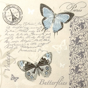 2 Decoupage Napkins Butterfly | Paper Napkin | Tissue Napkin | Paper Serviette | Napkins for Decoupage | Vintage napkins | Decou Paper #m024