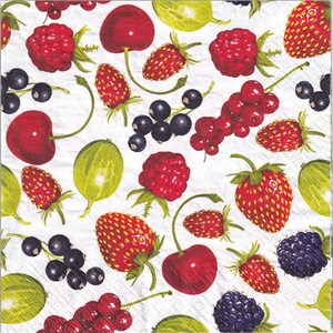 2 Decoupage napkins summer fruit, 3-ply, Paper Napkin, Tissue Napkin, Decoupage paper, Scrapbooking paper, Summer Fruit Napkins #013