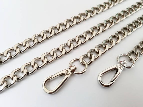 silver chain strap for bag