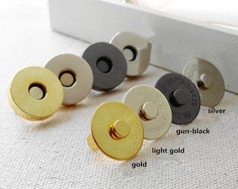 10Sets 18mm DIY Magnetic Fastener Snaps, Purse Handbag Clasp Closures, Metal Magnet buttons, Bag Craft Supplies, Rivet Press Studs Materials