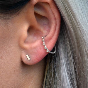 Ethical conch hoop | recycled silver conch earring | silver conch piercing | 16g helix ring | unique conch earring | silver conch jewelry