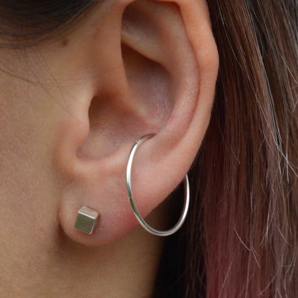 Conch hoop oversize conch ring silver conch piercing large cartilage hoop 16g helix ring big conch hoop men