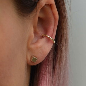 9ct gold smooth conch hoop | recycled gold conch piercing | 16g gold conch ring | 9k gold conch earring