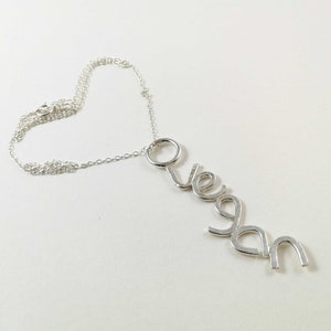 Sterling Silver Vegan Necklace: Ethical Jewelry Gift