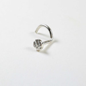 Tiny silver nose stud | silver disc nose pin | minimalist nose screw | recycled silver nose piercing