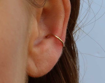 18ct Gold Conch Hoop Smooth 18k Gold Helix Ring 18g Recycled Gold Conch Earring 16g Gold Cartilage Ring 20g Piercing Gift Conch Jewellery