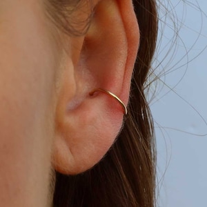 18ct Gold Conch Hoop Smooth 18k Gold Helix Ring 18g Recycled Gold Conch Earring 16g Gold Cartilage Ring 20g Piercing Gift Conch Jewellery