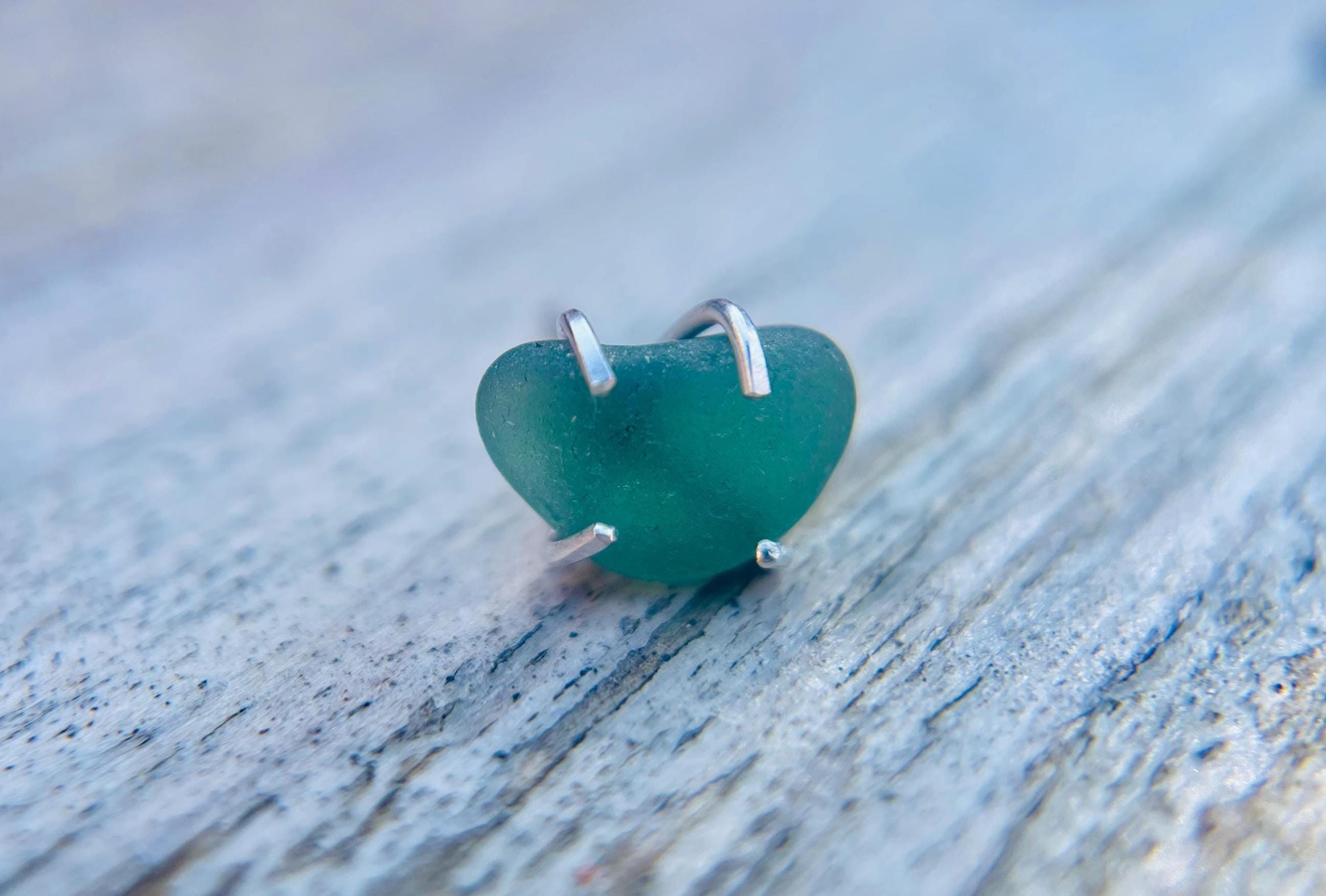 Cornish Sea Glass Conch Stud Earring: Forest Green Sterling Silver