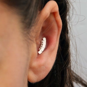 Silver conch piercing | sterling silver conch earring | unique conch jewelry | art jewellery | recycled silver conch stud