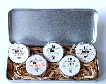 Lip Balm Gift Set, 5 Alcohol Inspired Lip Repair by The Prohibition Co.