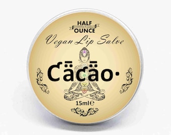 Cacao Lip Salve with Pure Ceremonial Cacao, Vegan Lip Balm