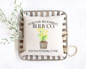 Yellow Tulips Forever Blooming Bulb Co. Pillow Cover, Farmhouse Pillow, Spring Pillow Cover, Easter Pillow Cover, Welcome Pillow Cover