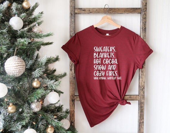 Unisex T-Shirt White Letters Winter Shit Winter T-Shirt Women/'s T-Shirt Gildan Soft Style Grass Green Christmas T-Shirt