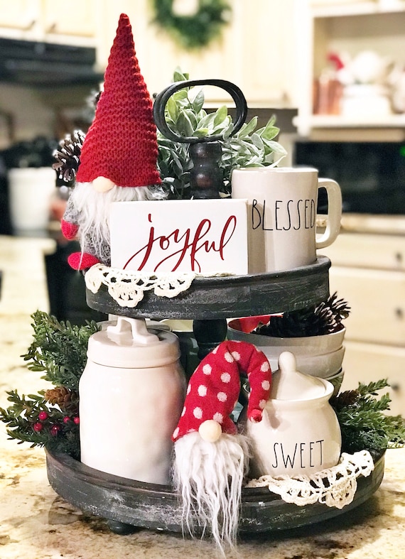 Joyful Tiered Tray Sign Tiered Tray Sign Winter Sign Tray Etsy