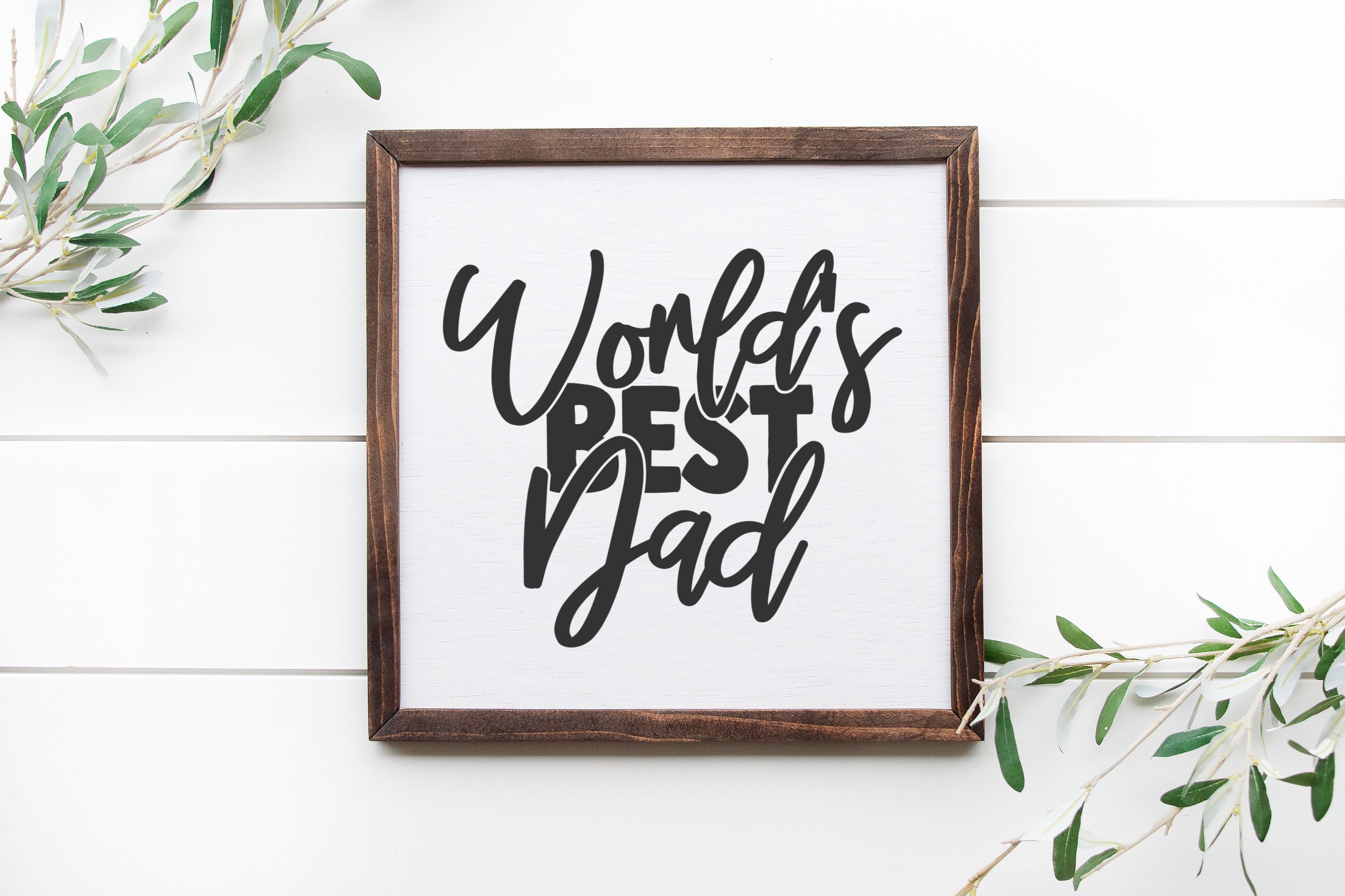 Worlds Best Dad 12 x 12 Framed Sign Fathers Day Sign Gift Etsy