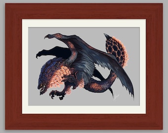 Monster Hunter inspiriert BAZELGEUSE Kunstdruck Poster Fanart