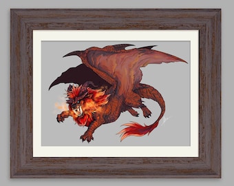 Monster Hunter inspiriert TEMPERED TEOSTRA Kunstdruck