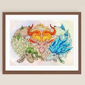 Legend of Zelda FAROSH DINRAAL NAYDRA Kunstdruck Breath of the Wild